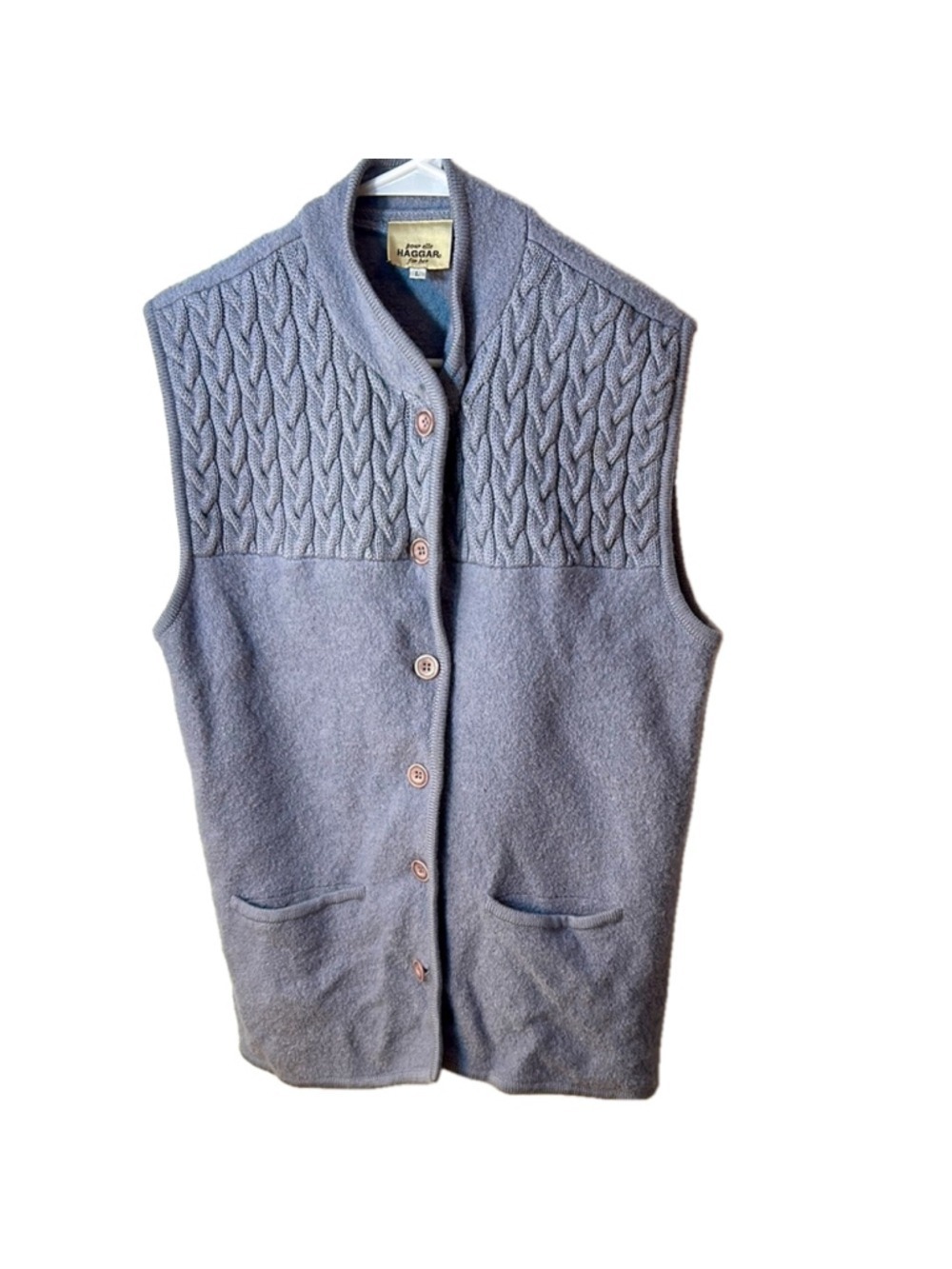 Vintage Haggar Wool Sweater Vest Large Purplish Gray